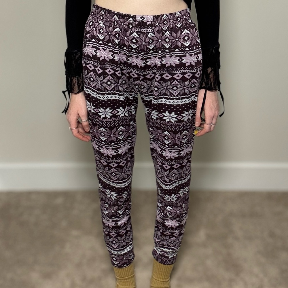 air Isle Print Fleece Leggings